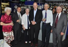 PhotoID:13893, Stalwarts and supporters of Gladstone Campus L-R Dr Grace Johansen, former Mayor Peter Corones, Marian Metcalfe, Rex Metcalfe, Dr Andrew Wallace and Chancellor Rennie Fritschy