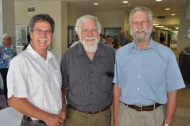 PhotoID:13393, L-R Dave Druskovich, Greg Klease and Bob Newby at the farewell function for Greg