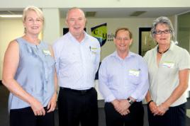 PhotoID:12002, L-R Lyn Forbes-Smith (QCPD), workshop facilitator Michael Denton, Perry Hembury (Volunteering Qld) and Dorne Wallace (QCPD)