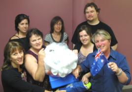 PhotoID:8033, Preparing supplies for the Nepal visit are L-R Catriona McCall, Lauren Strickland, Rose Calder, Lea Vieth, Jon Dingwall, Jo Mahady and Dr Kerry Reid-Searl