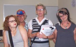 PhotoID:10490, Success In Study Group members Melanie Birks as 'Rhonda', Gerry Dares as 'Tim', Susan Richardson as 'Lisa' and Sue Davis as 'Carol'.