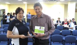 PhotoID:9221, Professor Brenda Happell from CQUniversity and Matthew Johnson from Rockhampton Hospital at the 'Every Nurse Counts' launch