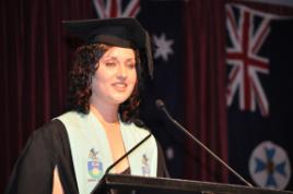 PhotoID:6846, Performing Arts graduate Meegan Fox delivers the response