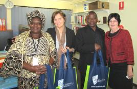 PhotoID:14933, L-R Heleminha Chirinzane (Intern), Lynda  Lawson (CSRM), Mario Romao (Intern), Gai Sypher (CQUni Operations and Project Manager)