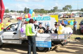 PhotoID:3981, CQU staff put the finishing touches on the Gladstone harbour festival parade float