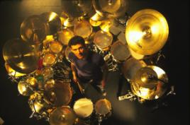 PhotoID:4172, Grant and his  monsterous drum kit set to rock Mackay audiences