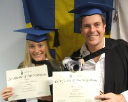 PhotoID:4298, Swedish Biological Science students Carina Svensson and Andres Zimny - photo by Ashleigh Mclean