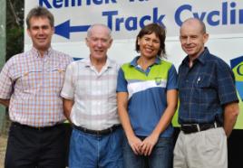 PhotoID:7248, Kenrick Tucker, Ken Tucker, Suzi Blair (CQUniversity) and club president Mark Dunlop