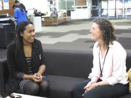 PhotoID:14739, Sherry-Kaye Savage and Megan Star chat about their Global Voices Study Tours