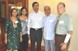 PhotoID:8424, Ajay Krishnamurthy (centre) with supporters including Paul Andersen, the donor of the FAPEx (Fund for Accessing Potential Expertise) prize for research excellence