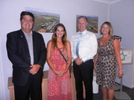 PhotoID:14070, CQUniversity Pro Vice-Chancellor (Community & Engagement) and Head of Campus Mackay, Professor Pierre Viljoen, scholarship recipient Emma Scott, Head of External Affairs at BHP Billiton Mitsubishi Alliance (BMA) Vincent Cosgrove and CEO of Regional Economic Development Corporation Narelle Pearse.  