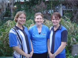 PhotoID:6306, Biloela High Gifted Education Mentor Danielle Carige (centre) with SUN students Nikki Kitching and Jordan Hoyland