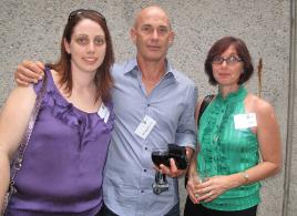 PhotoID:8653, Doug and Cheryl Swain congratulate prize-winning Human Movements student Samantha Swain