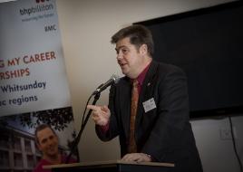 PhotoID:11202, Head of Mackay Campus Pierre Viljoen helps launch the new scholarships