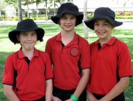 PhotoID:9687, Cyrilla Hannan, Kelsee Haynes and Courtney Jones enjoyed learning about university and careers during CQUni's outreach program for primary students.