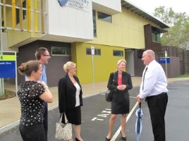 PhotoID:13258, Senator Nash and Michelle Landry prepare to visit CQUniversity's new Allied Health Clinic