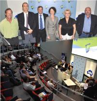 PhotoID:9403, Candidates at the Rockhampton forum (from left) Paul Bambrick, Steven Jeffery, Bevan Mowen, Kirsten Livermore, Michelle Landry and Shane Guley faced a small but enthusiastic crowd