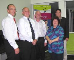 PhotoID:8820, At the launch are L-R Senator Jo Ludwig, VC Professor Scott Bowman, Federal MP Chris Trevor, State MLA Liz Cunningham and Dr Pierre Viljoen