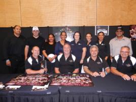 PhotoID:12523, CQUniversity students from left, Ben Brennan, Brenden Van Der Starre, Lynelle Fallon, Samantha Anderson, Kamiah Beezley, Starleigh Blackman, Nikki Timor (Nulloo Yumbah Support Officer) and Luke Mallie with former Origin greats Allan Langer, Steve Jackson, Colin Scott and Tony Currie