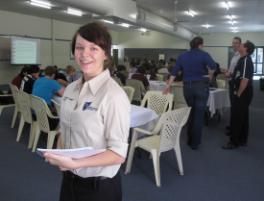 PhotoID:7533, First-year Engineering student Katie Buttery helped at the Energy for the Future workshop at QREX