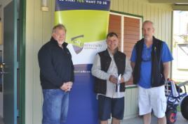 PhotoID:11119, Environmental Education Centre manager Roger Searl discussing the laboratory extensions with Professor Graham Pegg (left) and Graeme Boyle from CQUniversity