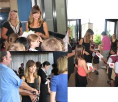 PhotoID:8913, Author Karen Fischer had a busy day with audience members and the media