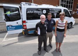 PhotoID:13473, CQUni staff who helped procure the new ambulance. L-R Geoff Davis, Anthony Weber and Suzi Blair