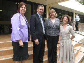 PhotoID:11742, Engaged Research Chair for Mental Health Nursing Professor Brenda Happell (left) with visiting Minister Mark Butler, Deputy VC Professor Jennelle Kyd and Member for Capricornia Kirsten Livermore