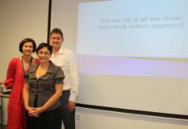 PhotoID:13612, L-R Dr Zephanie Tyack, Assoc Prof Trudy Dwyer and Matthew Johnson 