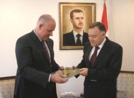 PhotoID:8341, Professor Bowman with Syria's Minister of Higher Education Dr Ghias Barakat