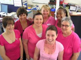 PhotoID:6452, Pink Ribbon Breakfast supporters included (back) Suzi Blair, Glenys Kirkwood, Reegan Bickey (middle) Clare McNamara, Michelle Roberts, Merle Cole and (front) Melissa Tynan