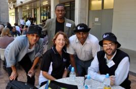 PhotoID:9604, Associate Professor Lorna Moxham with Left to Right - Wessam Abughalia, Khalid Salim,  Priyantha Saman Bandara Herath Mudiyanselage and Abdulhakim Abushhewa