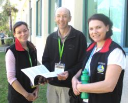 PhotoID:7564, Dr Susan Kinnear, Dr Leo Duivenvoorden and Trudy Baker outside the conference