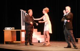 PhotoID:12036, Theatre students Frog Johnson, Aimee Jellicoe and Kris Brennan on stage