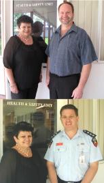 PhotoID:8103, Health and Safety Manager Narelle Stubbins meets with (top) CQUniversity Senior Supply Officer John de Lange and Eddie Lacko, the acting Superintendent Rockhampton Command for Queensland Fire and Rescue