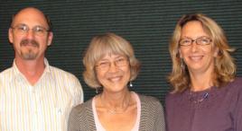 PhotoID:4466, Dr Patrick Keleher (left) and Dr Lorna Moxham (right) welcome Professor Pam Shakespeare to CQU