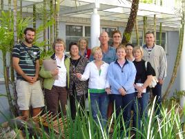 PhotoID:5904, A group of the distance Bundaberg STEPS students on campus - Shane McDougall, Pamela Marsden, Stacie Dickinson, Margaret Hole, Sarah Jenner, John Murray, Carissa Beddows, Zoe Dempsey, Emma Borchard, Sonya Holt, Kevin Maloney.