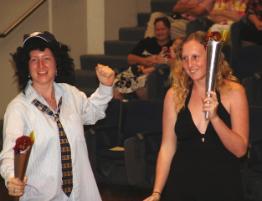 PhotoID:4918, Samantha West (left) and Amber Uren-Lorch ham it up for the audience