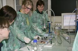 PhotoID:5270, Tannum Sands student Jennifer Mercer tests a toad's heart during Siemens Science Experience.