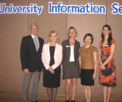 PhotoID:12216, The information evening participants L-R Dr Clive Graham, Susan Loomes, Assoc Prof Alison Owens, guest speaker Maurine Lam and Melinda Sung