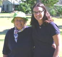 PhotoID:7192, Writers Dr Liz Huf and Dr Lynda Hawryluk on North Keppel Island.