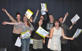 PhotoID:13275, Some of our 2012 mentors celebrate during a presentation dinner in Noosa