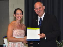 PhotoID:14972, VC Scott Bowman congratulates Emma Scott on her BMA scholarship