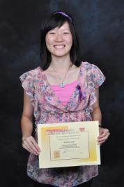 PhotoID:14177, Angela Tsai with her Zonta award finalist certificate