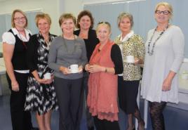 PhotoID:12419, The Mackay Senior Women's Breakfast group from left Geoleen Feeney, Barbara Lawrence, guest speaker Julie Boyd, Deborah Tunnicliff, Irena Lee, Dorne Wallace and Lyn Forbes-Smith. 