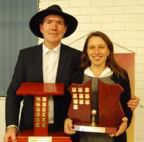 PhotoID:15033, Carina is congratulated by Toastmaster of the Year Tim Topalov