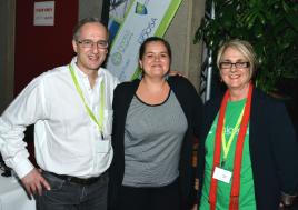 PhotoID:14860, Dr Susan Davis (right) with Conference co-chairs Dr Ricardo Dal Farra and Leah Barclay