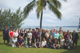 PhotoID:12201, Writers gather for a previous workshop on North Keppel Island