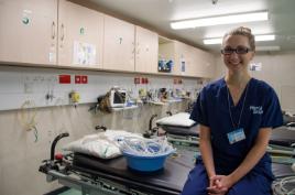 PhotoID:13509, Hannah Strawson on board the hospital ship