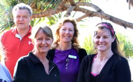 PhotoID:13148, John Keast and Kathy Bauer (back) celebrate with Sunshine Coast childhood educators to raise awareness of their role in early learning